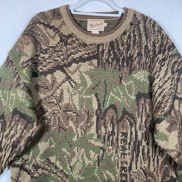 Vintage Woolrich Realtree 100% Wool Camo Sweater Crewneck Hunting Outdoor - Picture 6 of 11